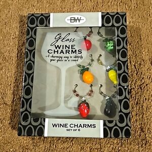 Boston warehouse glass wine charms